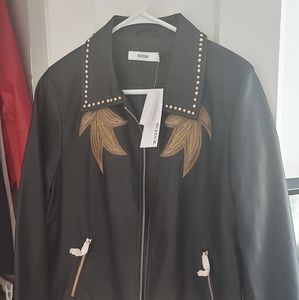 Black faux leather jacket